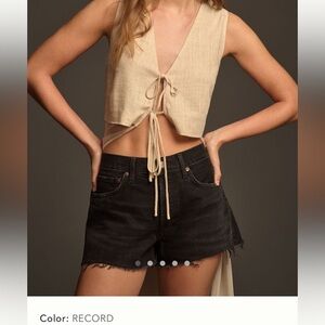 AGOLDE Black Denim High-Rise Jean Shorts